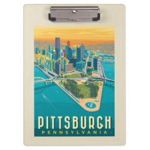 Pittsburgh, PA Vogelperspektive Klemmbrett