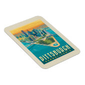 Pittsburgh, PA | Vogelperspektive Magnet (Rechte Seite)
