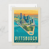 Pittsburgh, PA | Vogelperspektive Postkarte (Vorne/Hinten)