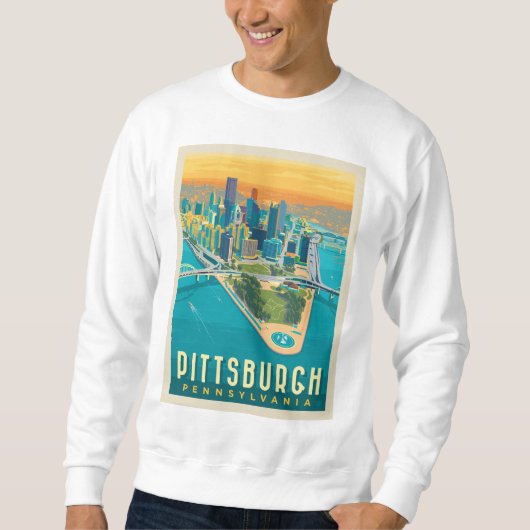 Pittsburgh, PA | Vogelperspektive Sweatshirt (Vorderseite)
