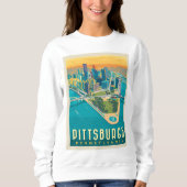 Pittsburgh, PA | Vogelperspektive Sweatshirt (Vorderseite)