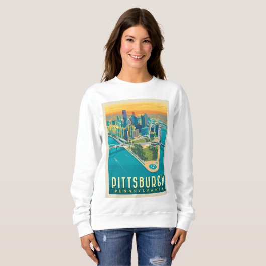 Pittsburgh, PA | Vogelperspektive Sweatshirt (Vorne ganz)