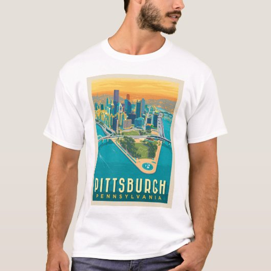 Pittsburgh, PA | Vogelperspektive T-Shirt (Vorderseite)