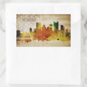 Pittsburgh, PA | Wasserfarbe Stadt Skyline Rechteckiger Aufkleber (Tasche)