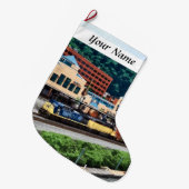 Pittsburgh PA - Zug, der durch Bahnhofsplatz geht Großer Weihnachtsstrumpf (Vorderansicht (hängend))