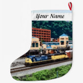 Pittsburgh PA - Zug, der durch Bahnhofsplatz geht Großer Weihnachtsstrumpf (Rückseite)