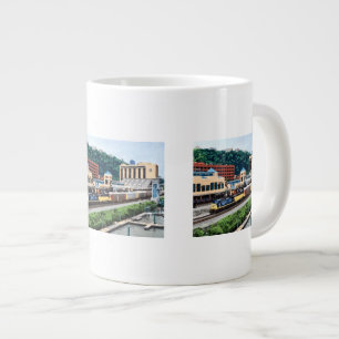 Pittsburgh PA - Zug fährt an Station Square vorbei Jumbo-Tasse