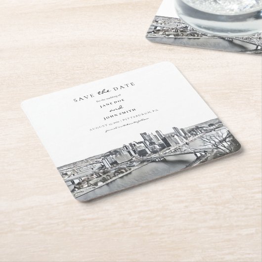 Pittsburgh Paper Untersetzer Save the Date (angewinkelt)