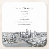 Pittsburgh Paper Untersetzer Save the Date (Vorderseite)