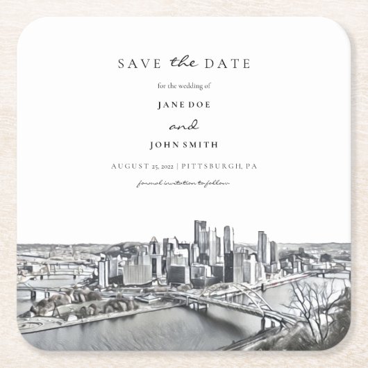 Pittsburgh Paper Untersetzer Save the Date (Vorderseite)