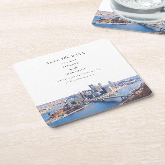 Pittsburgh Paper Untersetzer Save the Date (angewinkelt)