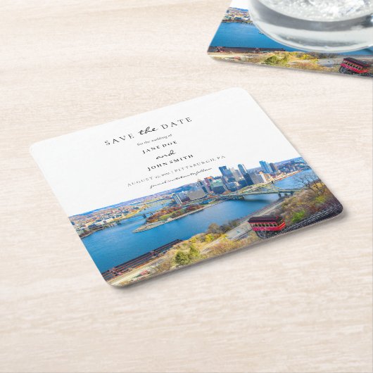 Pittsburgh Paper Untersetzer Save the Date (angewinkelt)