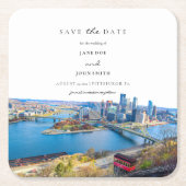 Pittsburgh Paper Untersetzer Save the Date (Vorderseite)