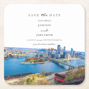 Pittsburgh Paper Untersetzer Save the Date