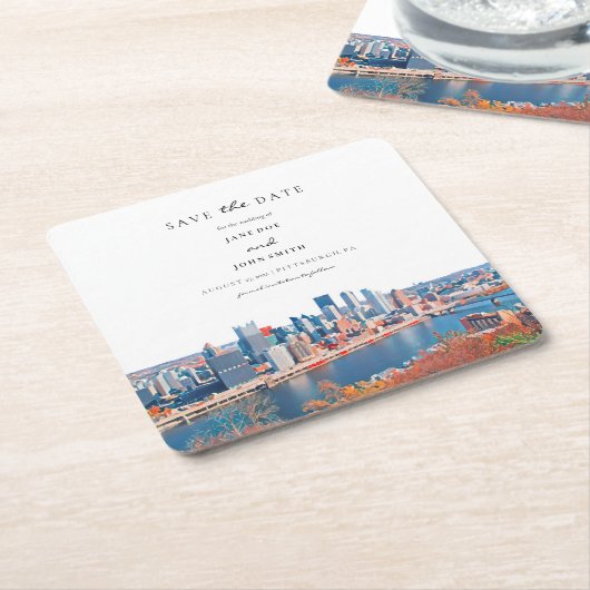 Pittsburgh Paper Untersetzer Save the Date (angewinkelt)