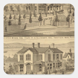 Pittsburgh, Pennsylvania 2 Quadratischer Aufkleber