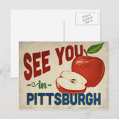 Pittsburgh Pennsylvania Apple - Vintage Travel Postkarte (Vorne/Hinten)