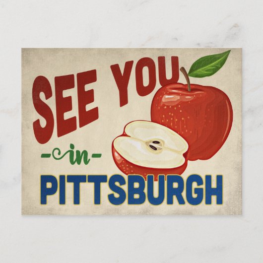 Pittsburgh Pennsylvania Apple - Vintage Travel Postkarte (Vorderseite)