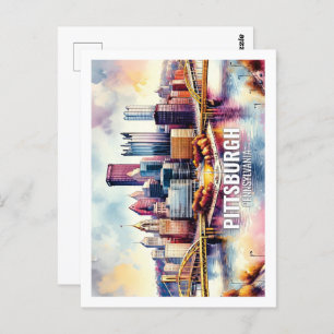 Pittsburgh Pennsylvania Berühmt für seine Wasserfa Postkarte