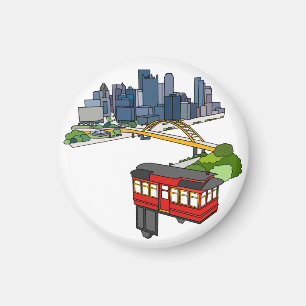 Pittsburgh Pennsylvania City Skyline Kunst Magnet