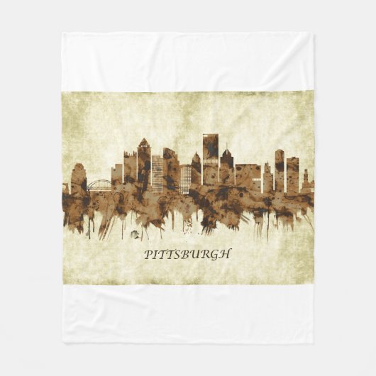 Pittsburgh Pennsylvania Cityscape Fleecedecke (Vorderseite)