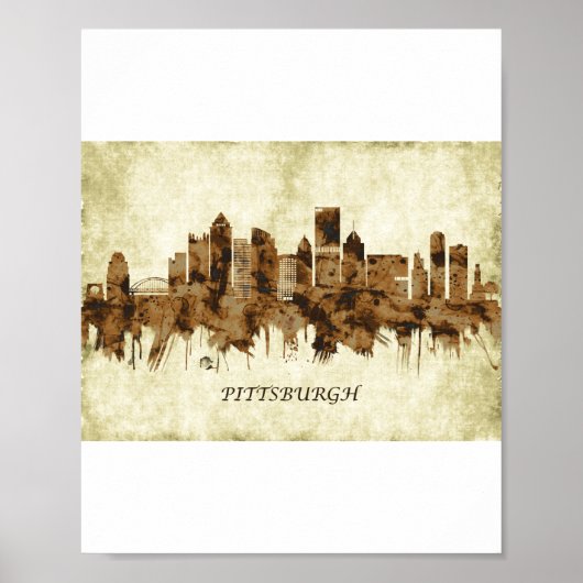 Pittsburgh Pennsylvania Cityscape Poster (Vorne)