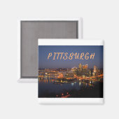 Pittsburgh, Pennsylvania Downtown Night Time River Magnet (Vorderseite/Rückseite)