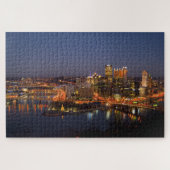 Pittsburgh, Pennsylvania Downtown Night Time River Puzzle (Horizontal)