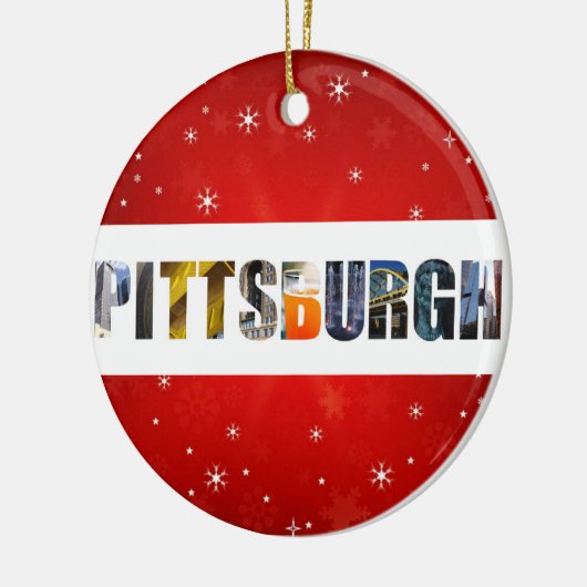 Pittsburgh Pennsylvania Fotos Weihnachten Keramik Ornament (Links)