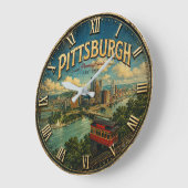 Pittsburgh Pennsylvania Große Wanduhr (Winkel)