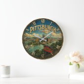 Pittsburgh Pennsylvania Große Wanduhr (Zuhause)