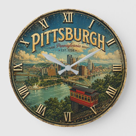 Pittsburgh Pennsylvania Große Wanduhr (Vorderseite)