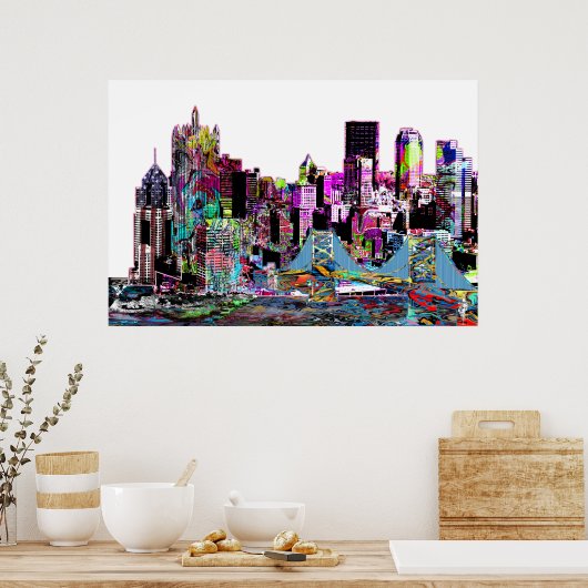 Pittsburgh, Pennsylvania in Graffiti Poster (Küche)
