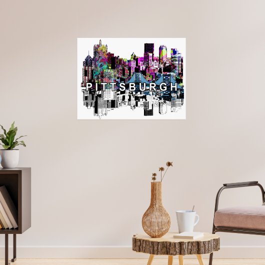 Pittsburgh, Pennsylvania in Graffiti Poster (Wohnzimmer 3)