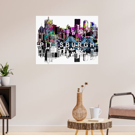 Pittsburgh, Pennsylvania in Graffiti Poster (Wohnzimmer 3)
