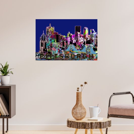 Pittsburgh, Pennsylvania in Graffiti Poster (Wohnzimmer 3)