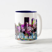 Pittsburgh, Pennsylvania in Graffiti Zweifarbige Tasse (VorderseiteRechts)