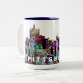 Pittsburgh, Pennsylvania in Graffiti Zweifarbige Tasse (Vorderseite Links)