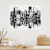 Pittsburgh, Pennsylvania in Schwarz und Weiß Poster (Küche)