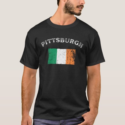 PITTSBURGH PENNSYLVANIA Irish American Flag Badge T-Shirt (Vorderseite)