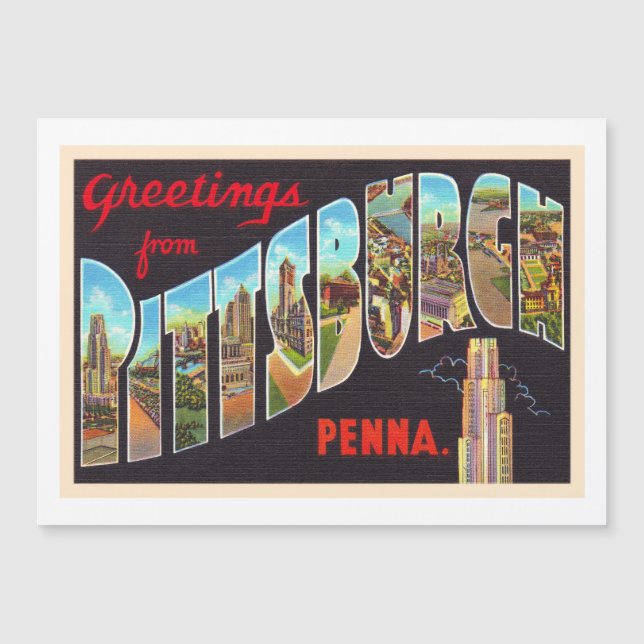 Pittsburgh Pennsylvania PA Large Letter Postcard Magnetkarte (Vorderseite)