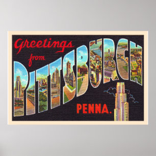 Pittsburgh Pennsylvania PA  Large Letter Postcard Poster