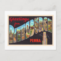 Pittsburgh Pennsylvania PA Large Letter Postcard
