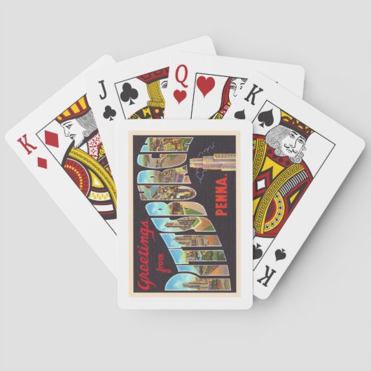 Pittsburgh Pennsylvania PA Large Letter Postcard Spielkarten (Rückseite)