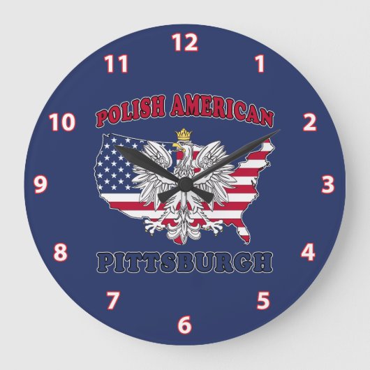 Pittsburgh Pennsylvania polnischen Große Wanduhr (Vorderseite)