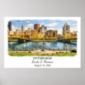 Pittsburgh Pennsylvania Poster, Aquarell, Maßgesch Poster (Vorne)