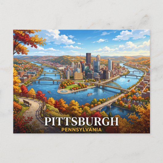 Pittsburgh Pennsylvania Postkarte (Vorderseite)
