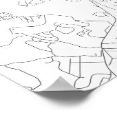 Pittsburgh, Pennsylvania (schwarz auf weiß) Poster (Ecke)