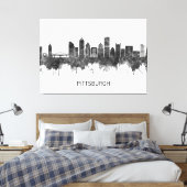 Pittsburgh Pennsylvania Skyline BW Leinwanddruck (Insitu (Schlafzimmer))
