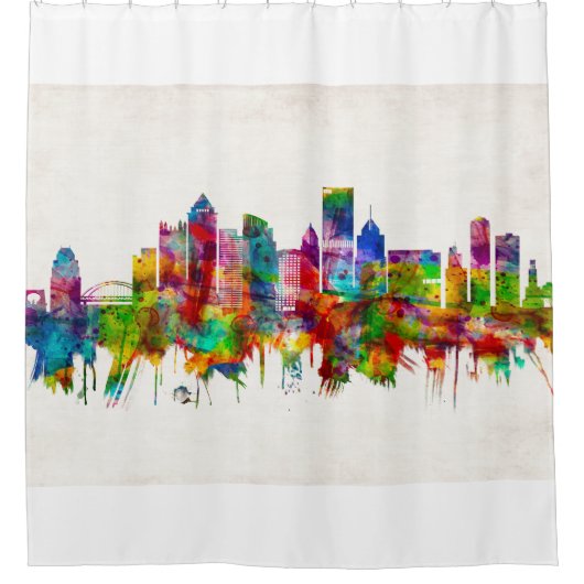 Pittsburgh Pennsylvania Skyline Duschvorhang (Vorderseite)